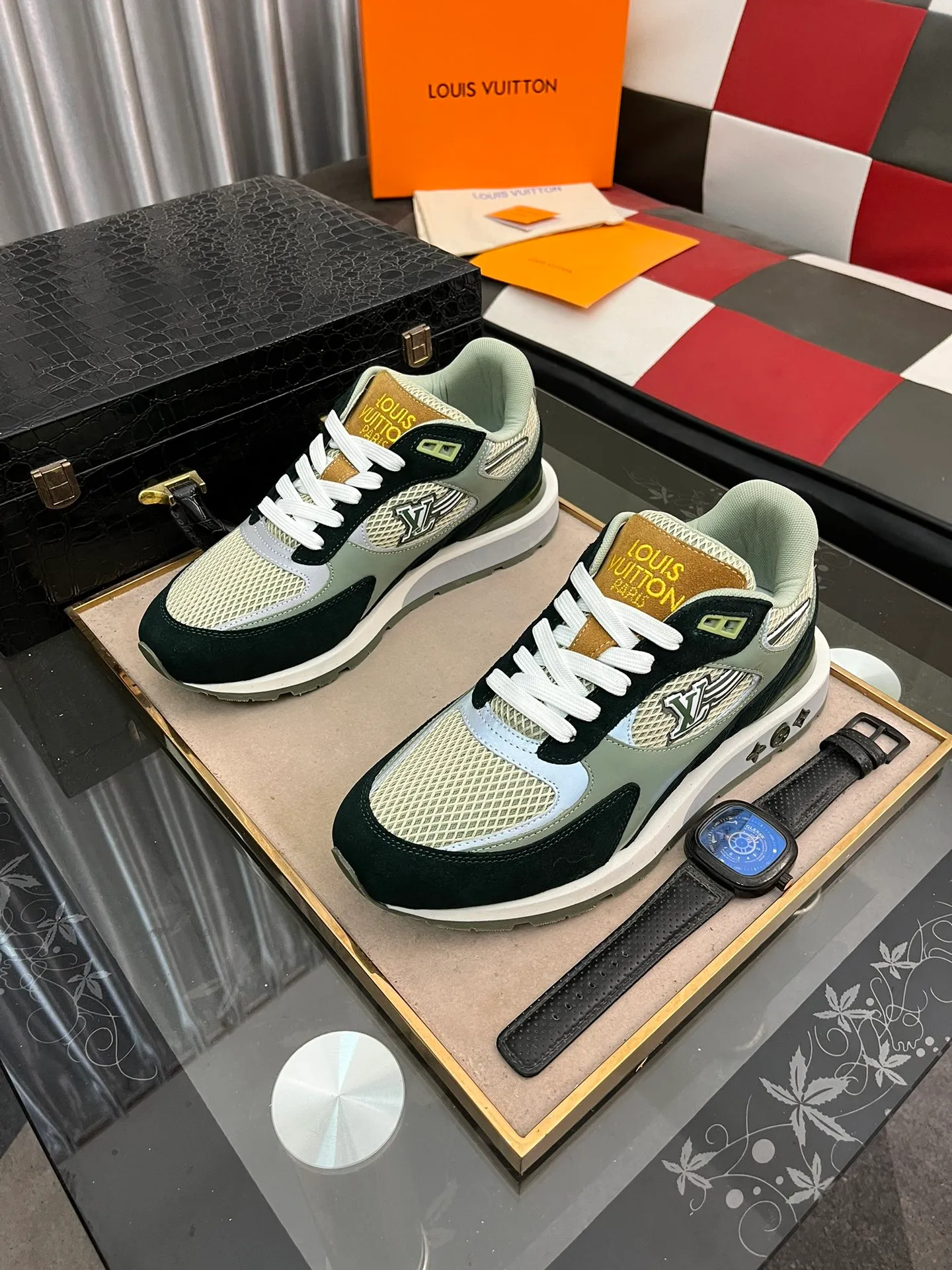 Men's Men's Shoes 💰660⌚️⌚️【LOUIS VUITTON) New 🍀LV Louis Vuitton*——LV classic dad shoes trendy shoes! Made of imported original soft calf leather, imported fly woven lining. Original wear-resistant rubber outsole! High quality products! Code number: 38-44